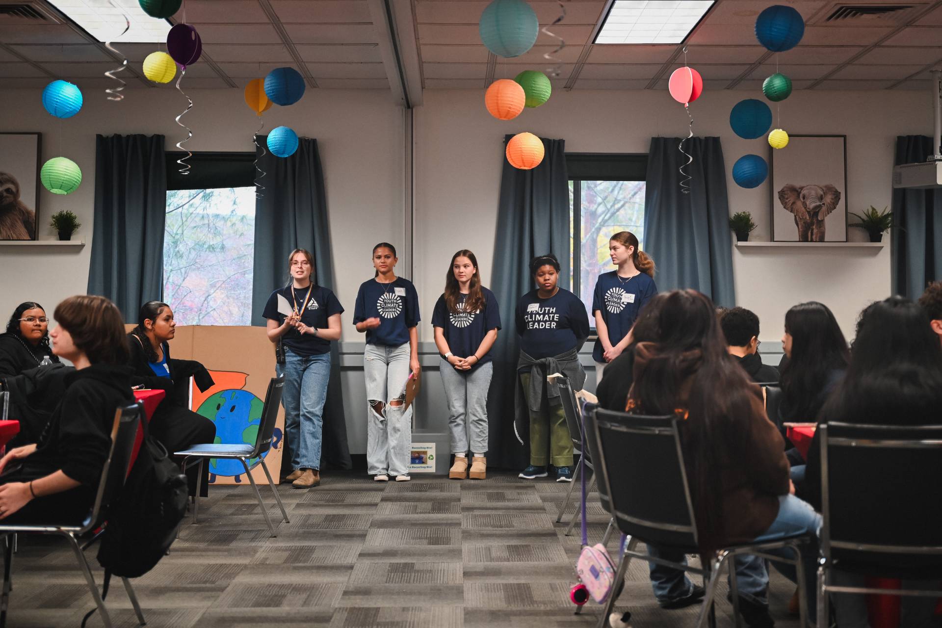 A group of five young people present at the South Coast Youth Climate Summit.