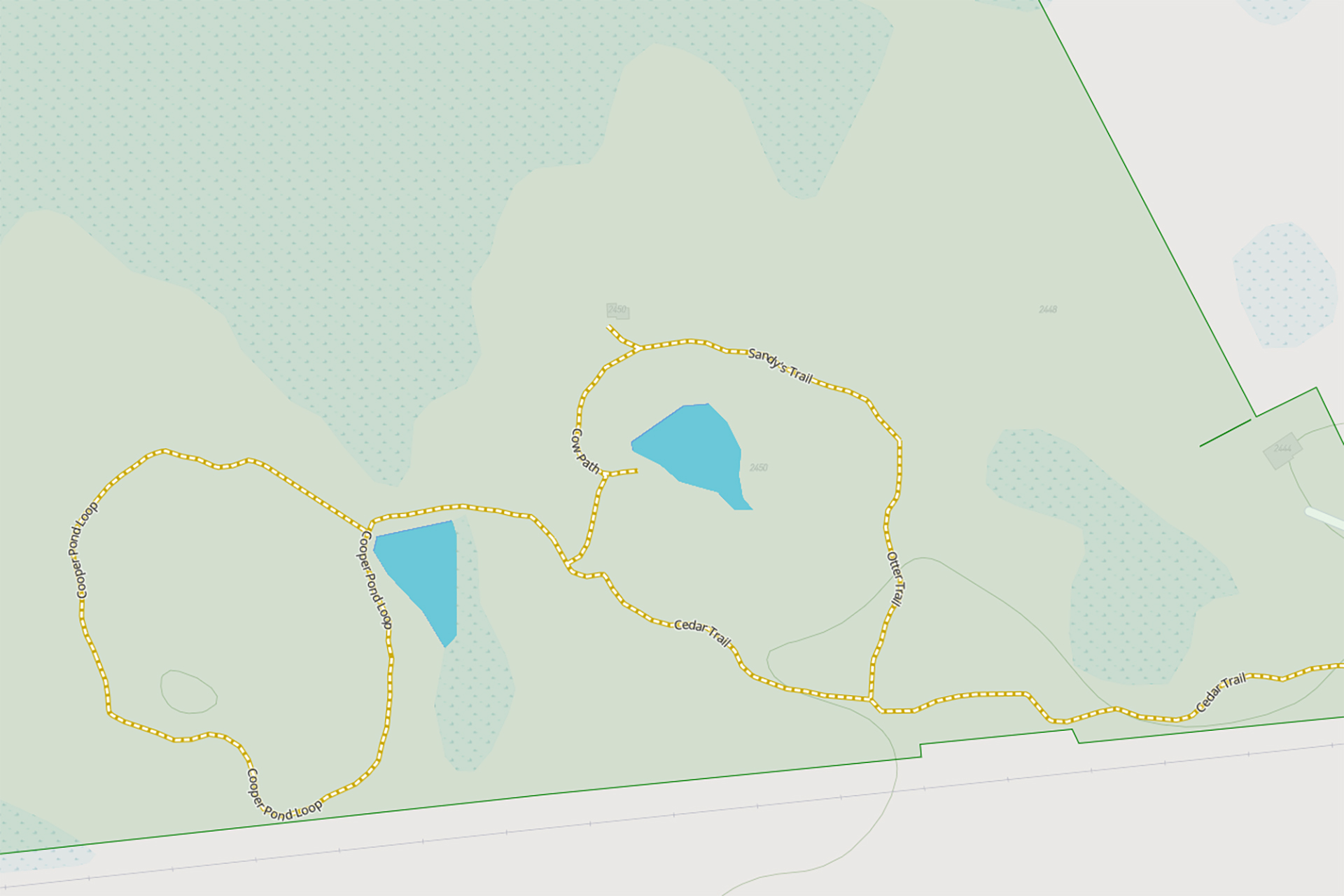 Screenshot of trails loops at Barnstable Great Marsh