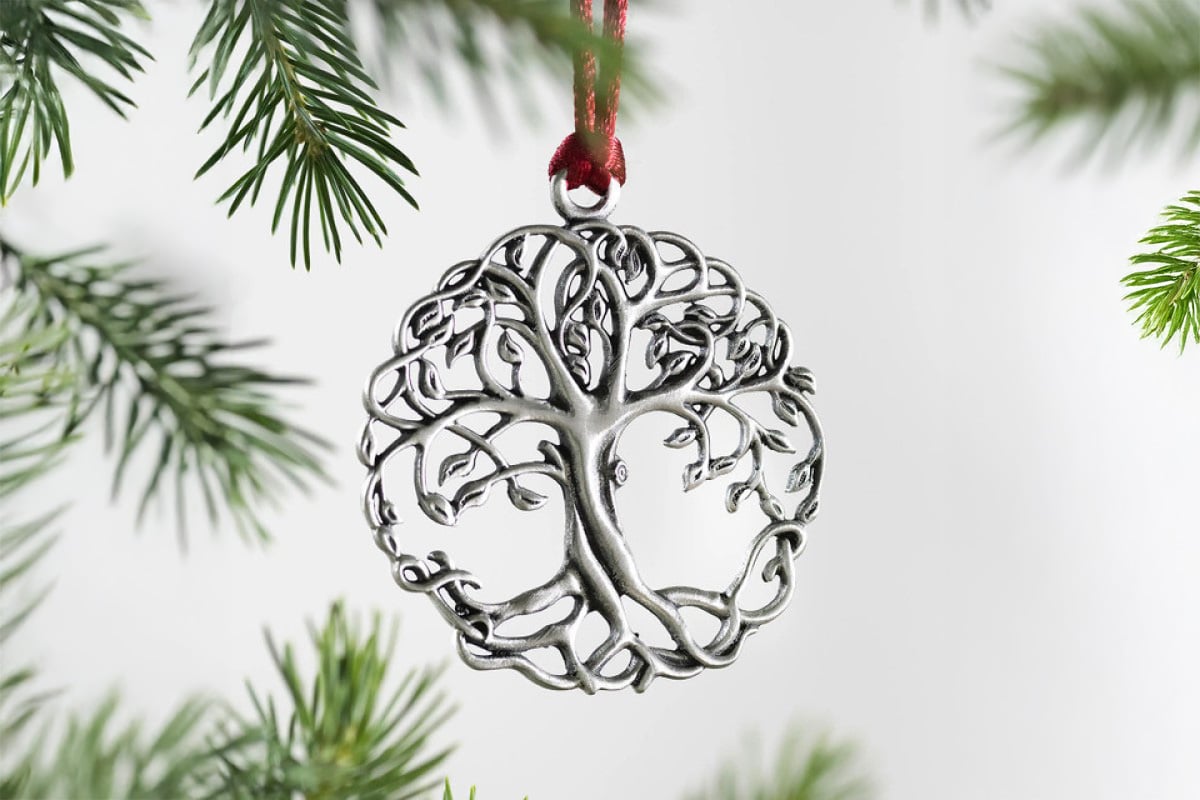 silver tree ornament