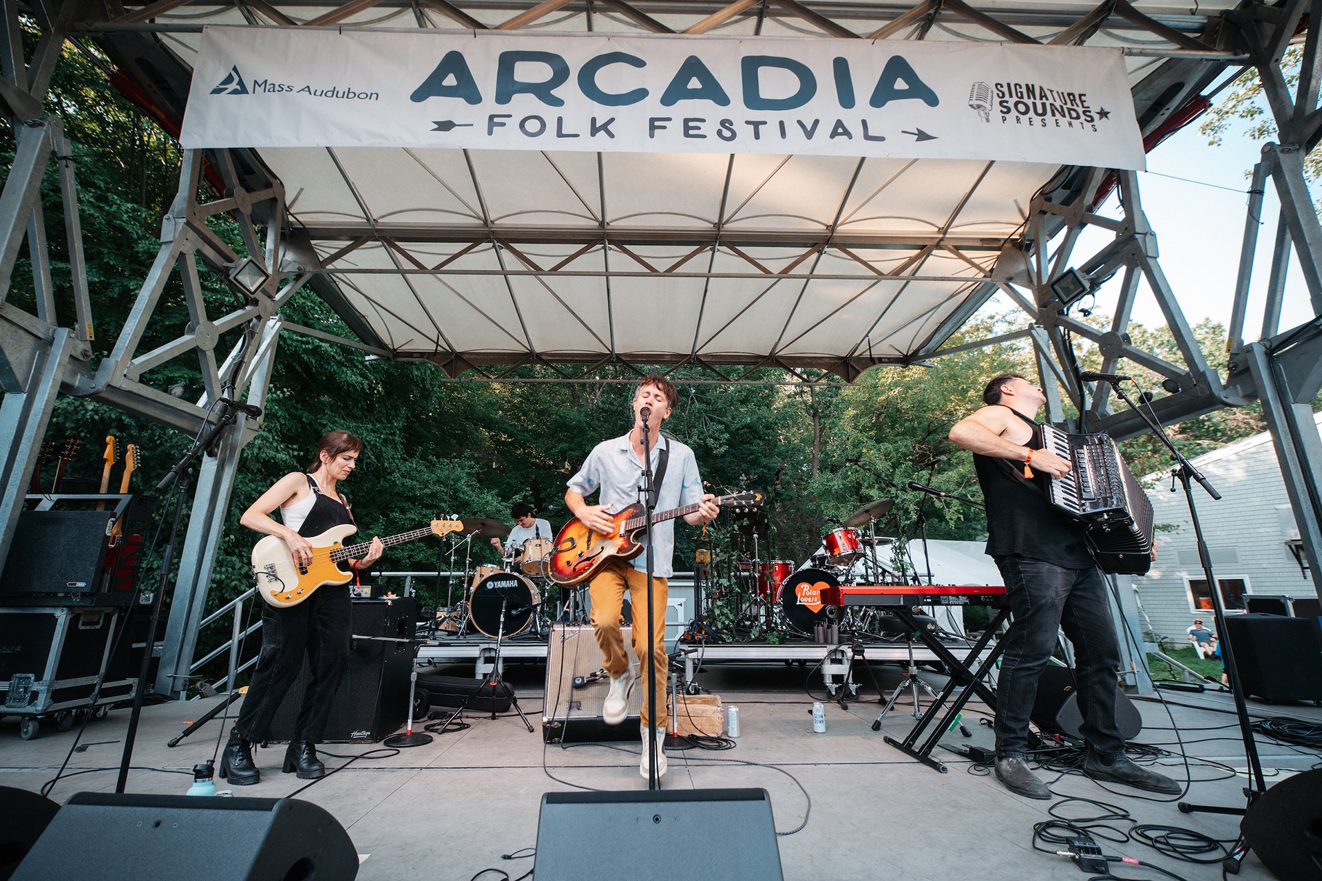 Felice Brothers playing on stage at Arcadia Folk Fest 2024