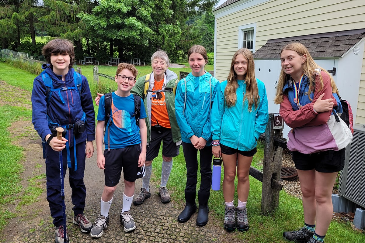 Wachusett Meadow Leader Campers preparing for a hike