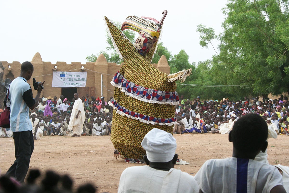 Mali Kono, the Great Bird of Mali, in the puppet masquerade performance