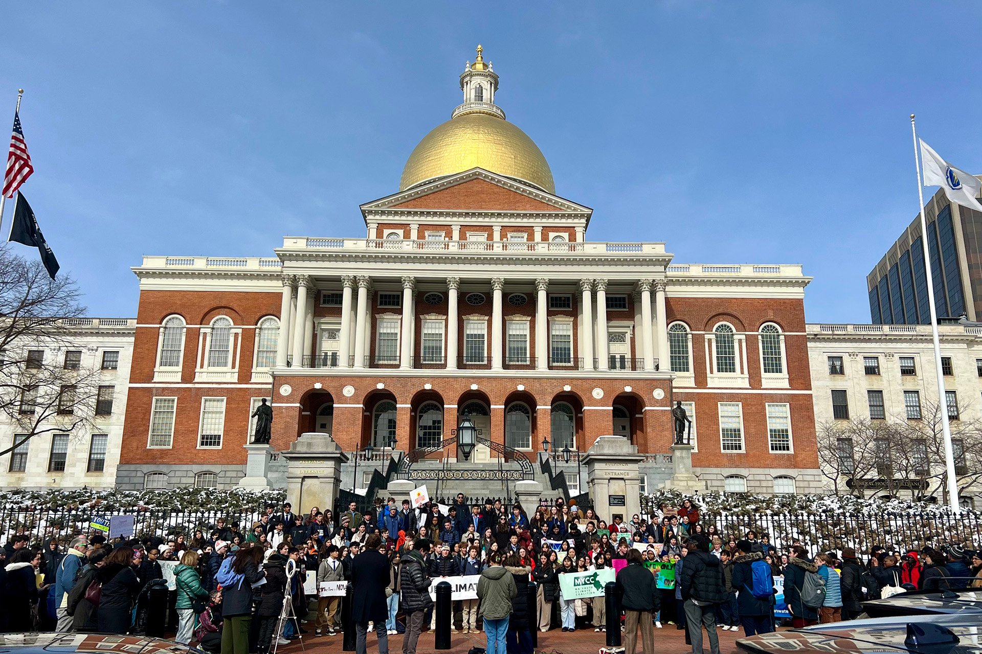 MA Youth Climate Coalition at Statehouse Steps