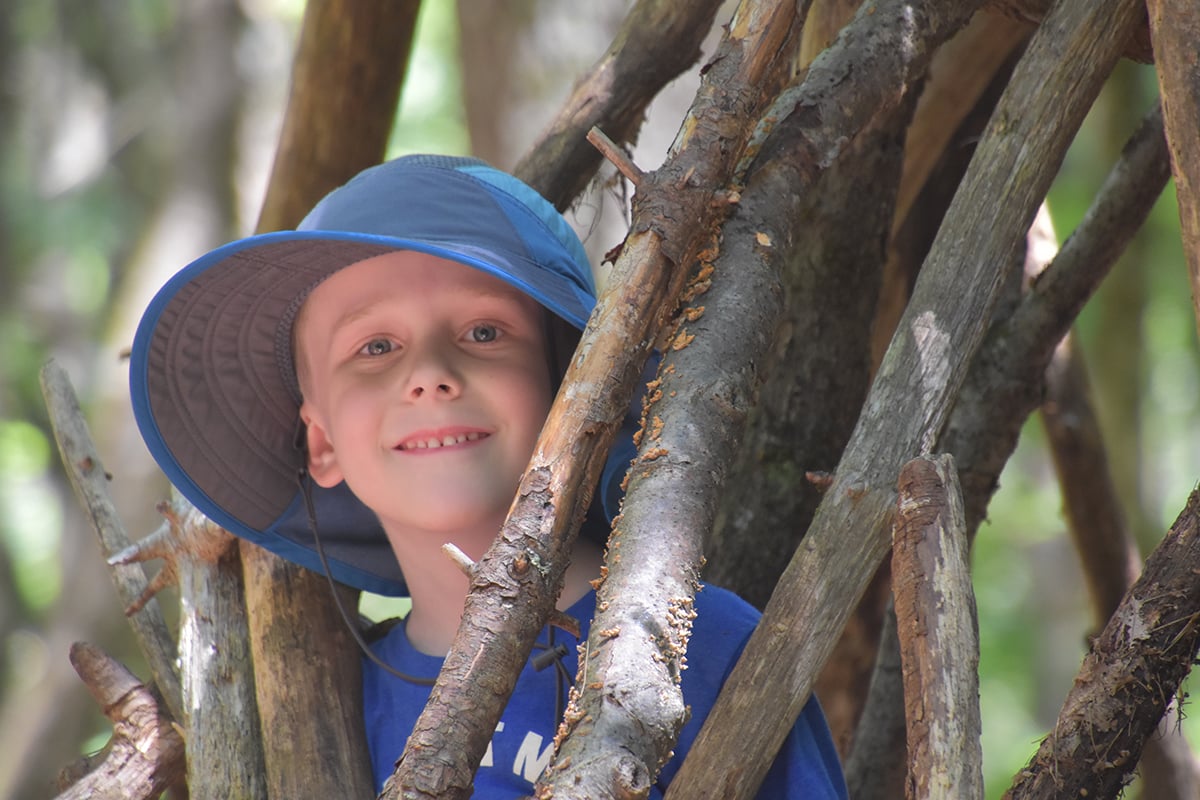 Wachusett Meadow Young Camper in a Tree Fort