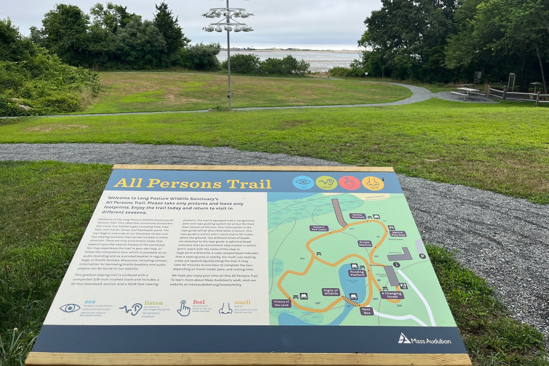 Long Pasture All Persons Trail informational plaque