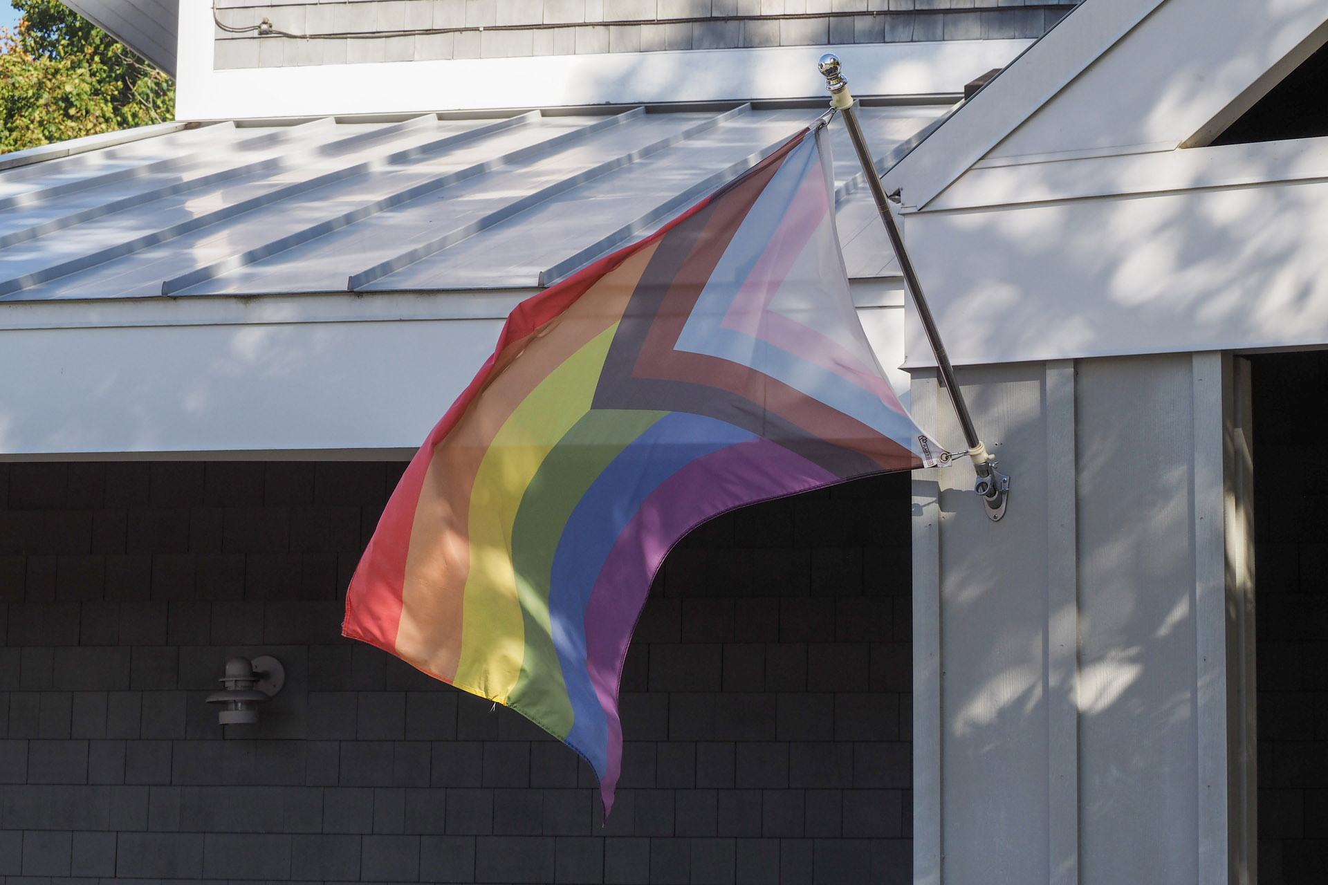 Progress Pride flag at Broadmoor Nature Center