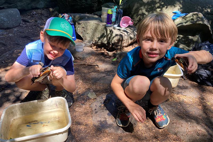 Ipswich River Campers Holding Turtles